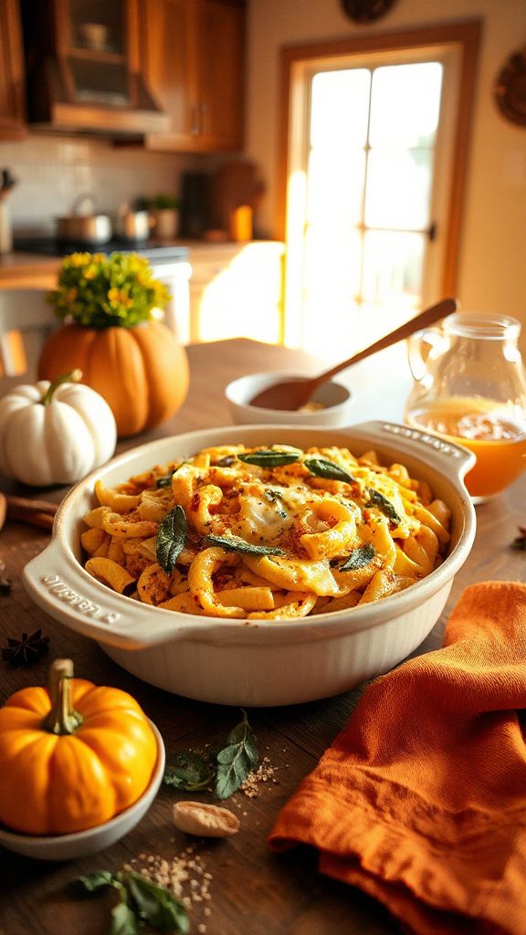 cheesy pumpkin pasta bake