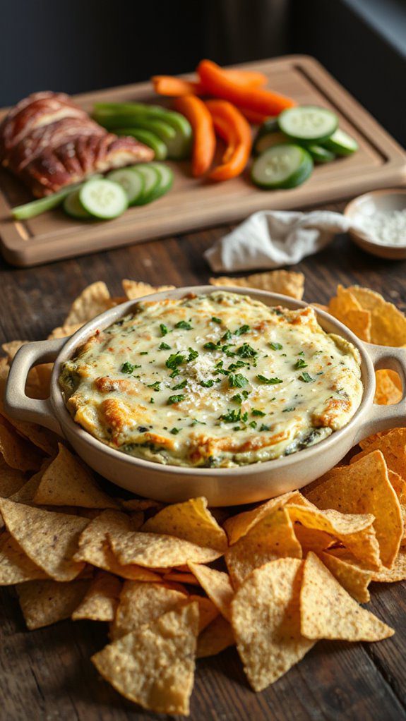 cheesy spinach artichoke dip