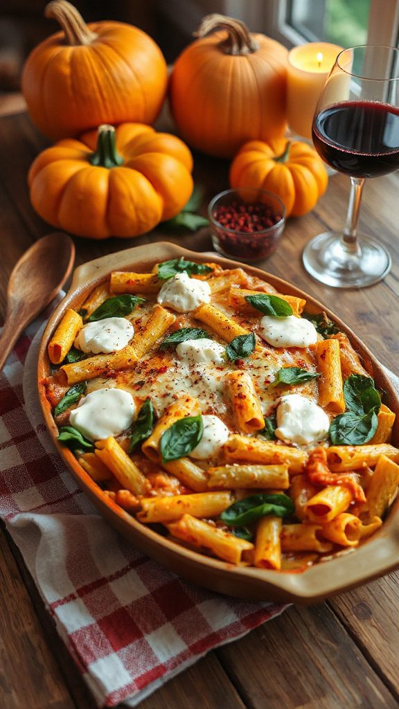 cheesy spinach ziti casserole