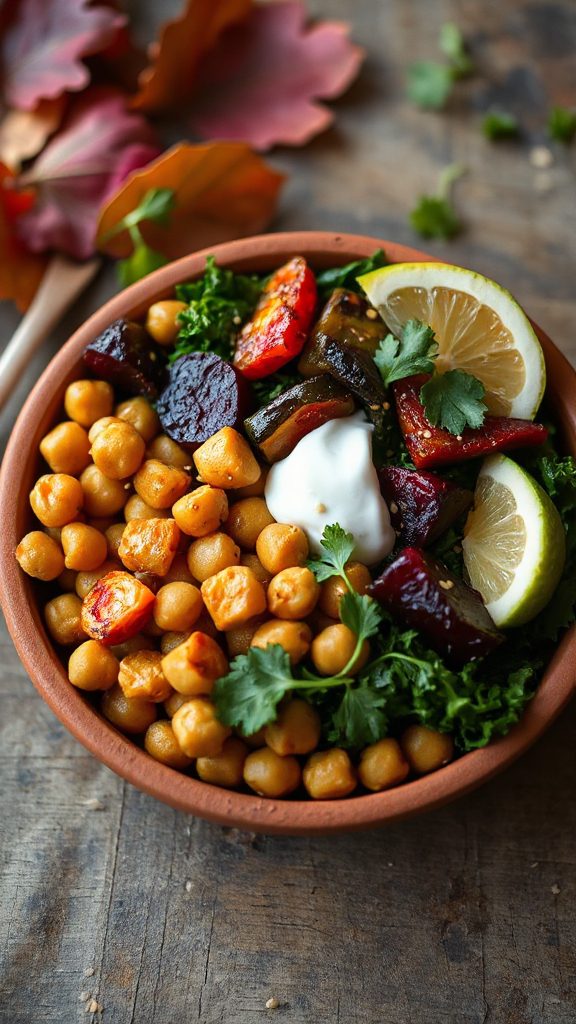 chickpea roasted vegetable bowl