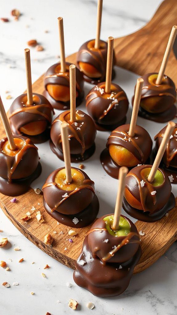 chocolate covered caramel pops