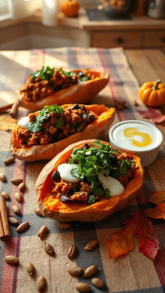 chorizo stuffed sweet potatoes