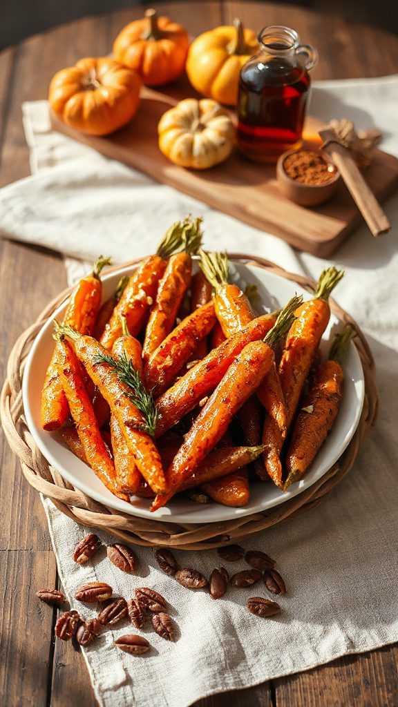 cinnamon maple roasted carrots
