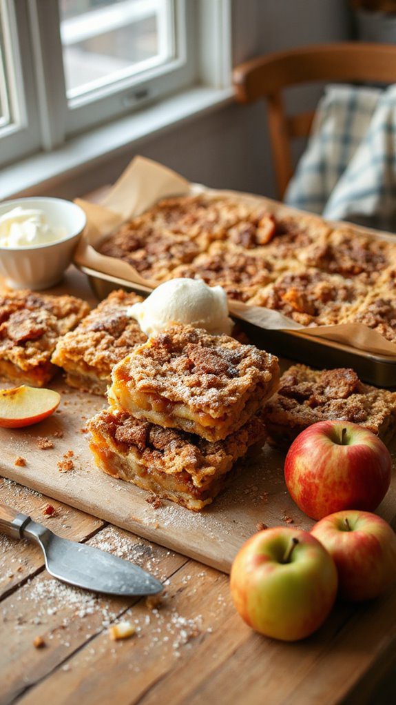 cinnamon roll apple crisp bars