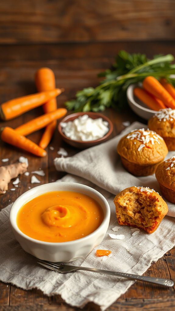 coconut carrot ginger muffins recipe