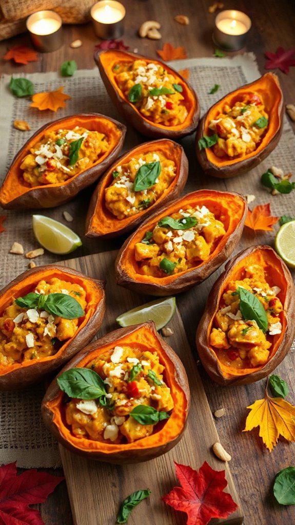 coconut curry stuffed sweet potatoes
