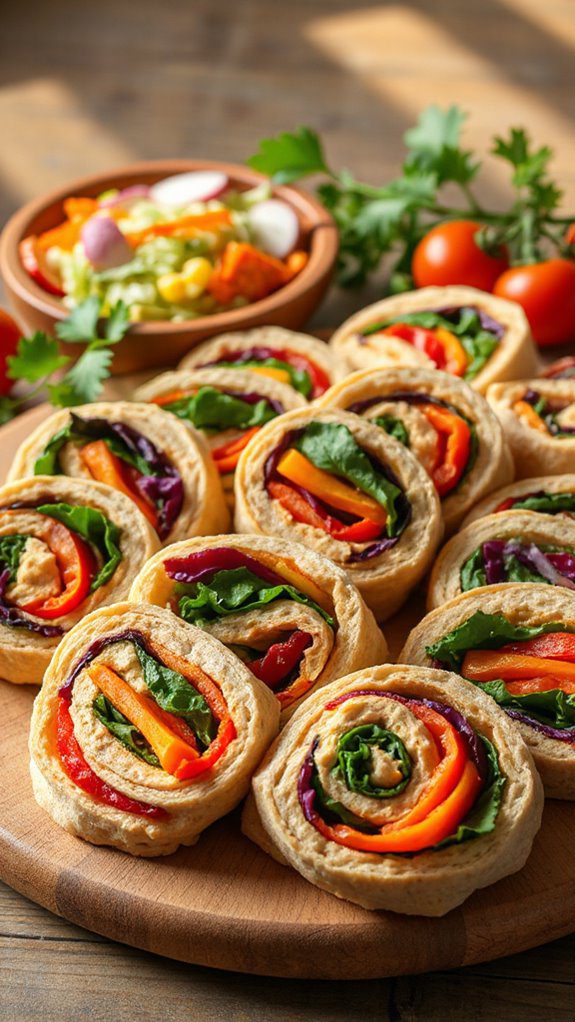 colorful turkey veggie wraps