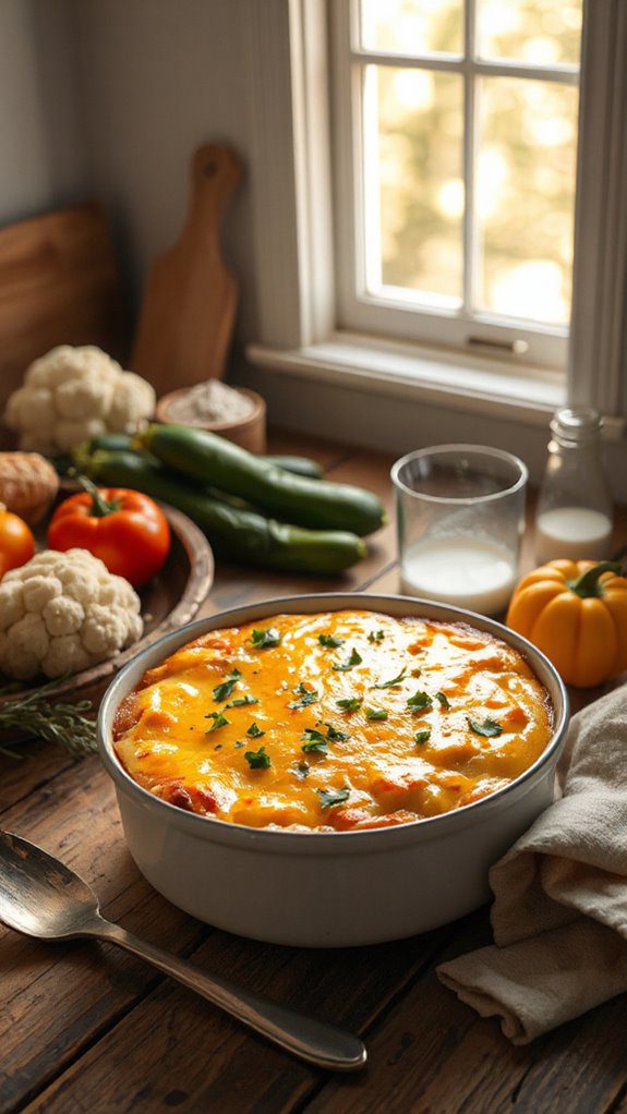 comforting cheesy cauliflower casserole