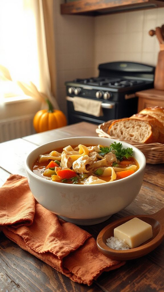 comforting chicken noodle soup