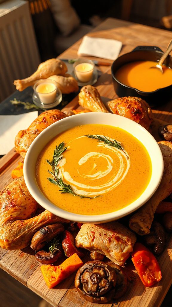 comforting chicken squash soup