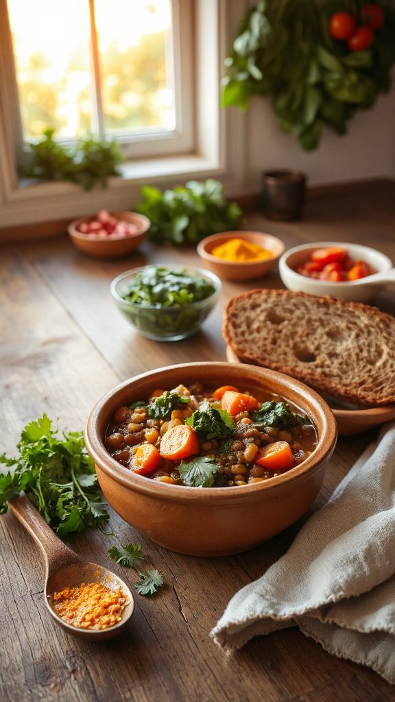 comforting dairy free lentil stew
