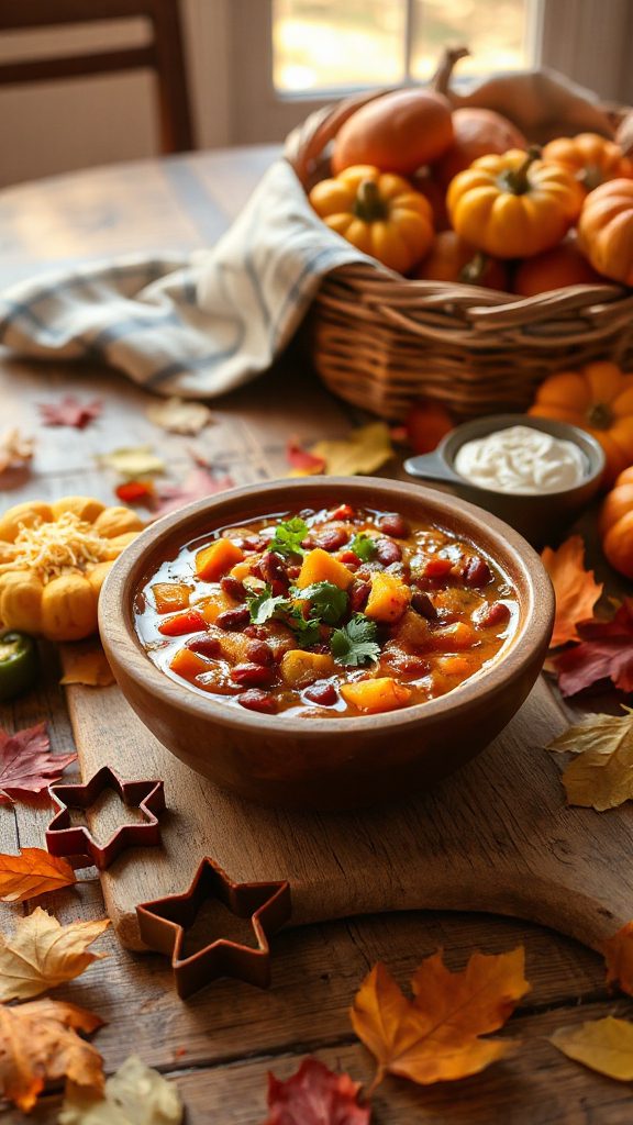 comforting vegetarian pumpkin chili