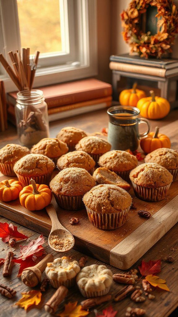 cozy fall pumpkin muffins