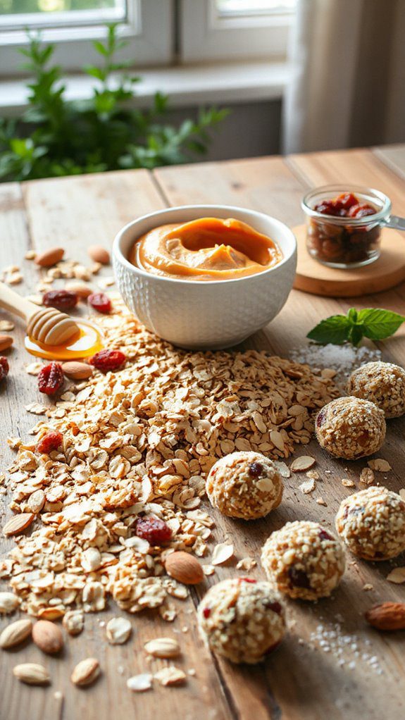 cranberry almond peanut butter energy balls