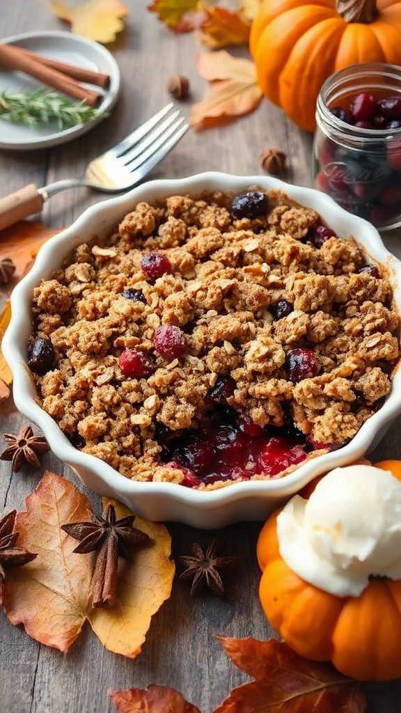 cranberry crumble autumn dessert