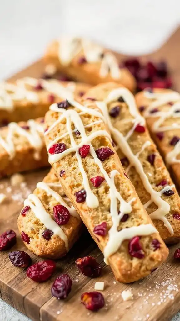 cranberry infused white chocolate biscotti