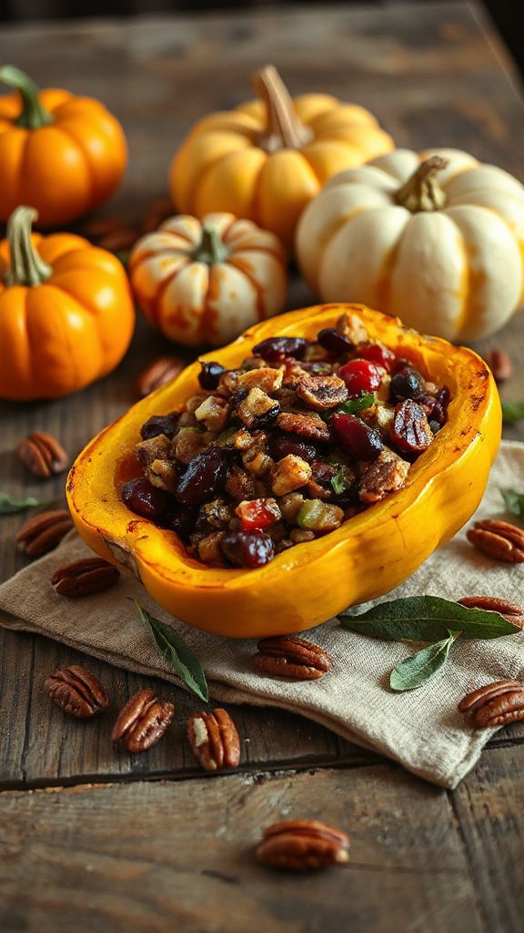 cranberry pecan stuffed squash cranberry pecan stuffed squash