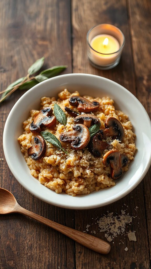 creamy autumn mushroom risotto