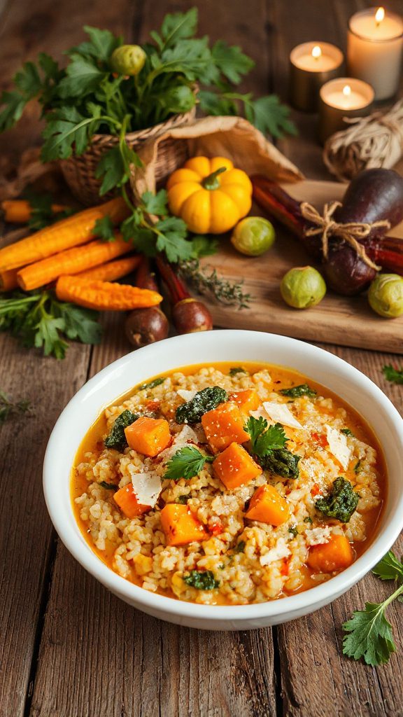 creamy autumn vegetable risotto