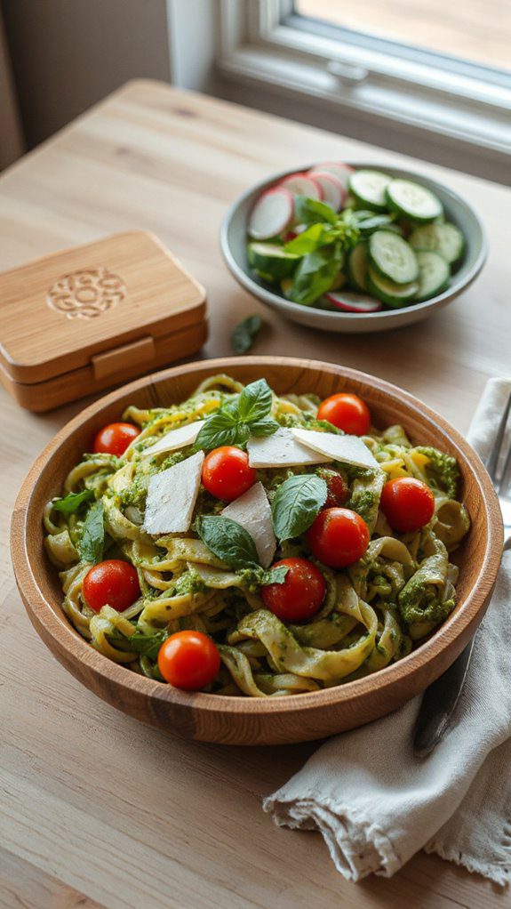 creamy avocado pesto pasta