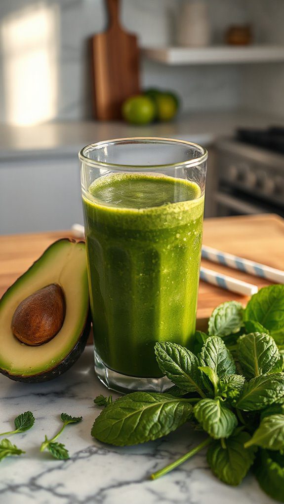 creamy avocado spinach smoothie