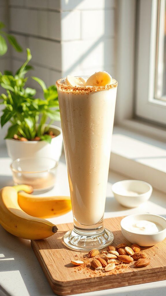 creamy banana almond smoothie
