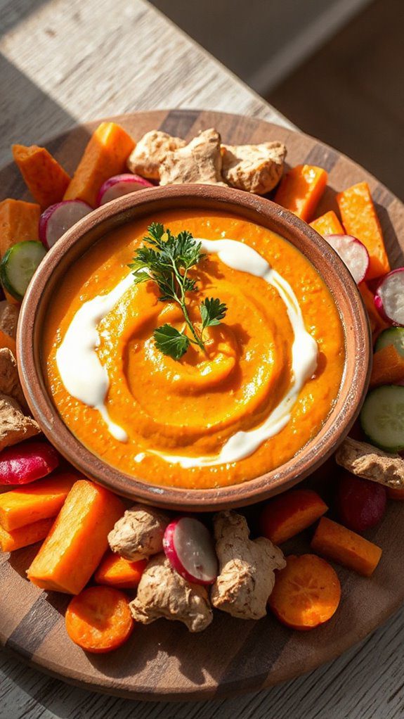 creamy carrot ginger coconut dip