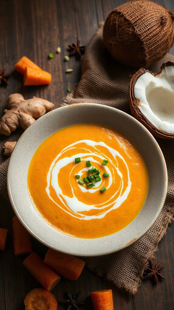creamy carrot ginger coconut soup