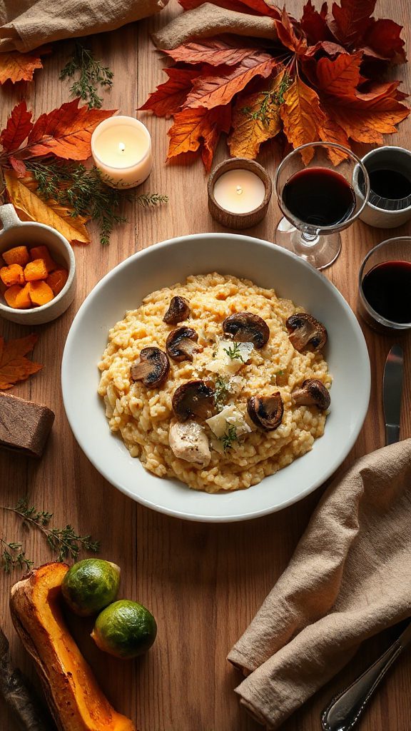 creamy chicken mushroom risotto