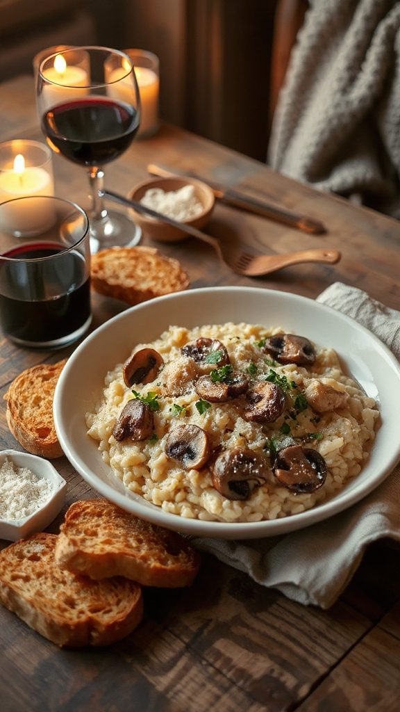 creamy chicken mushroom risotto
