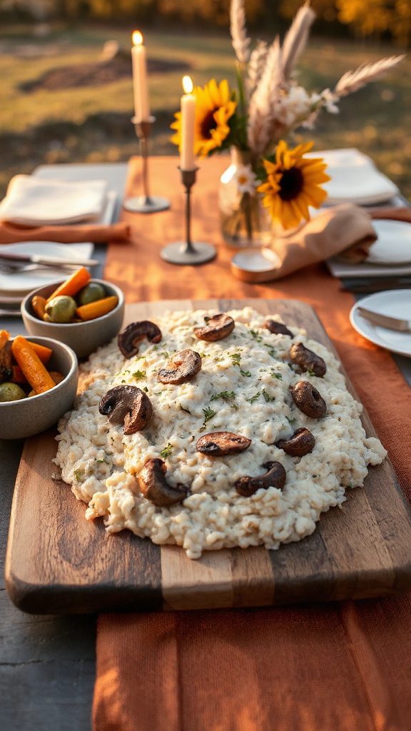 creamy dairy free mushroom risotto