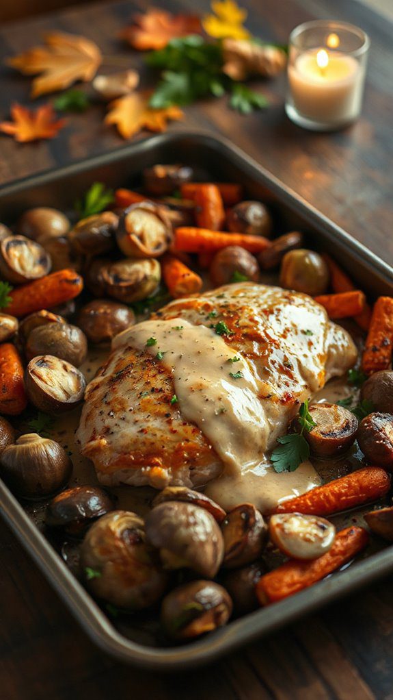 creamy garlic mushroom dinner