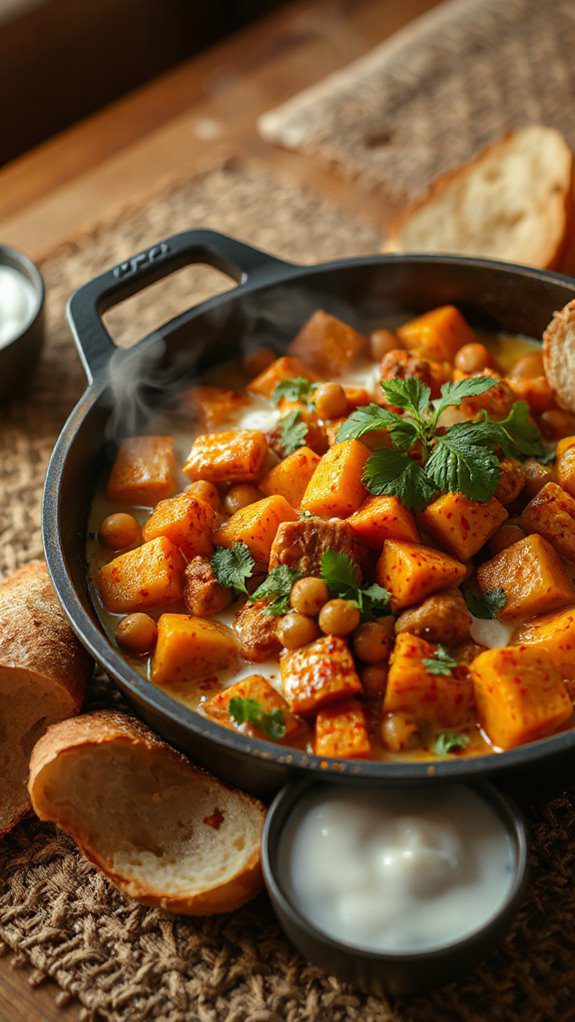 creamy harissa sweet potato stew