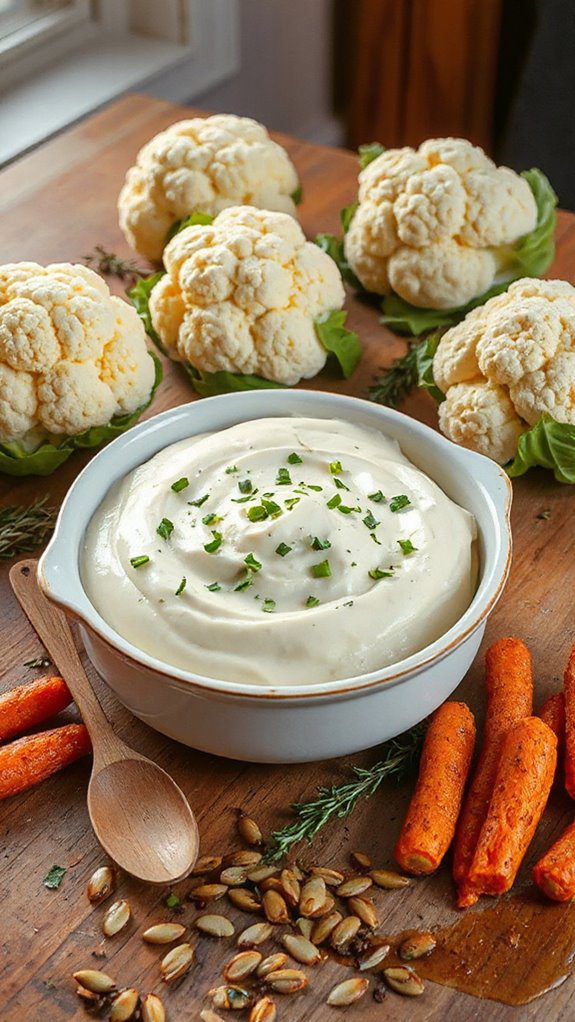 creamy herbed cauliflower mash