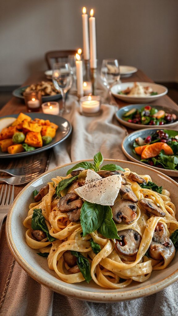 creamy mushroom spinach pasta creamy mushroom spinach pasta