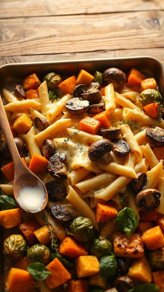 creamy mushroom spinach pasta