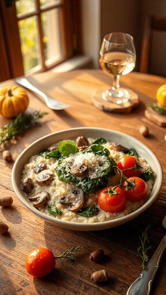 creamy mushroom spinach risotto creamy mushroom spinach risotto
