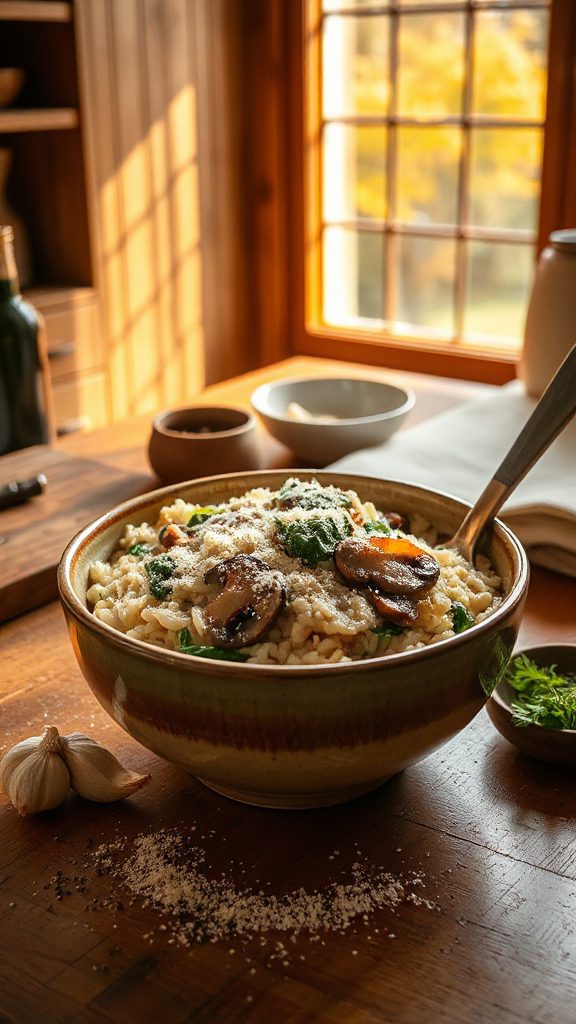 creamy mushroom spinach risotto creamy mushroom spinach risotto