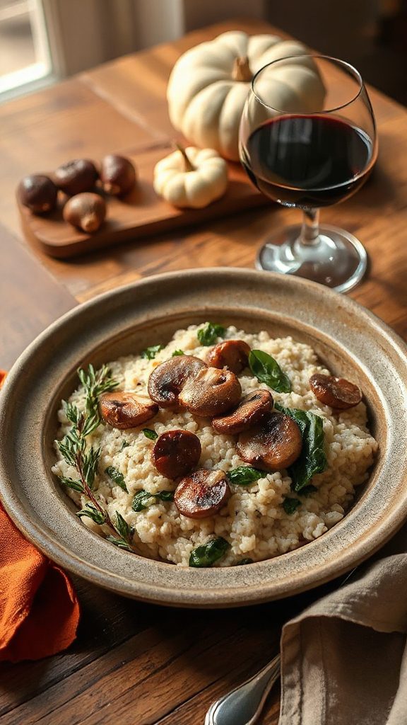 creamy mushroom spinach risotto creamy mushroom spinach risotto
