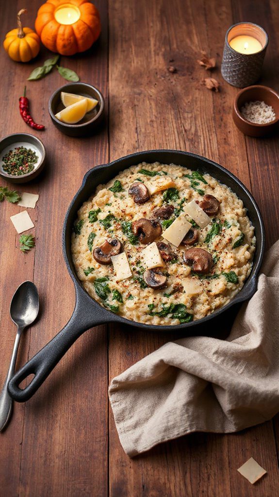 creamy one pan mushroom risotto