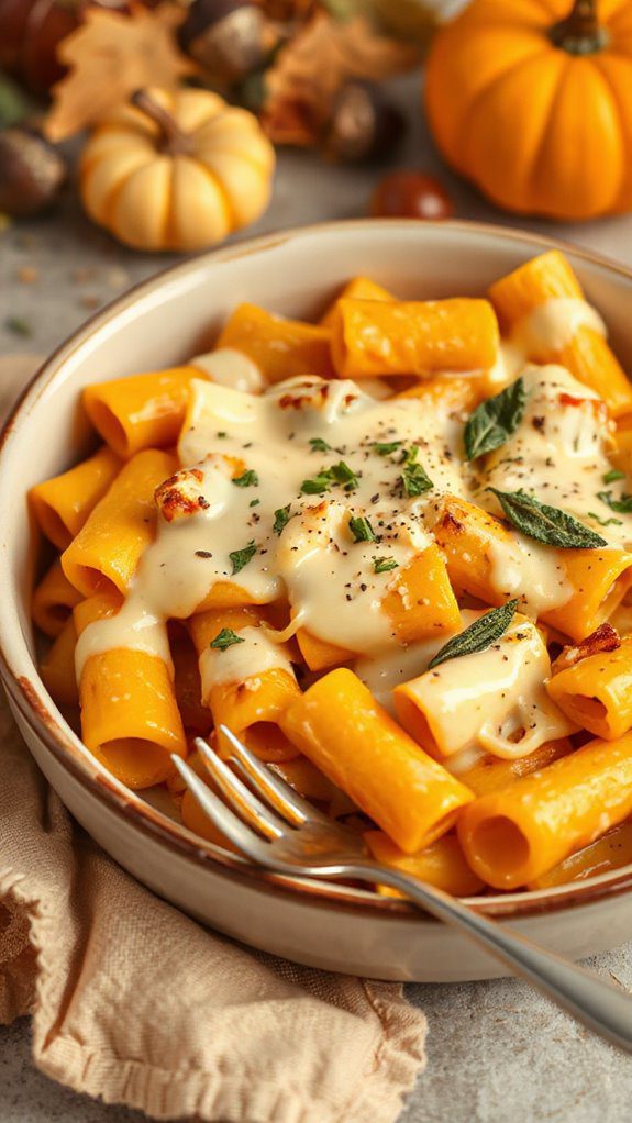 creamy pumpkin alfredo ziti