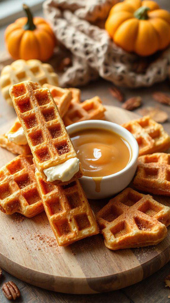 creamy pumpkin spice waffles