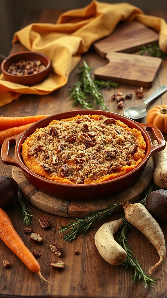 creamy spiced sweet potato casserole