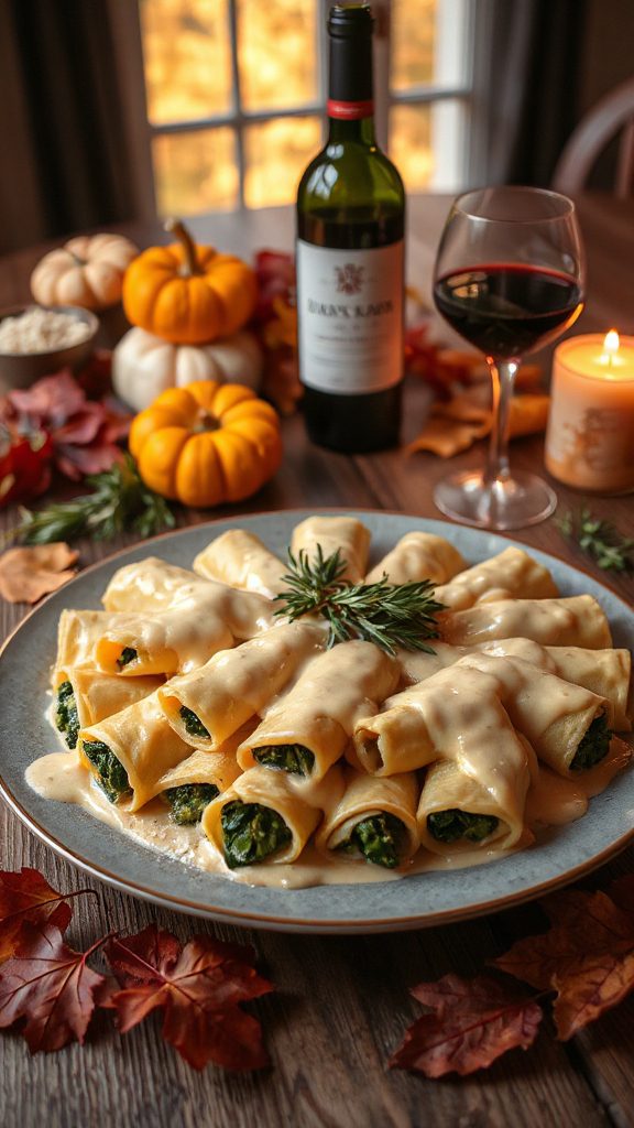 creamy spinach ricotta cannelloni