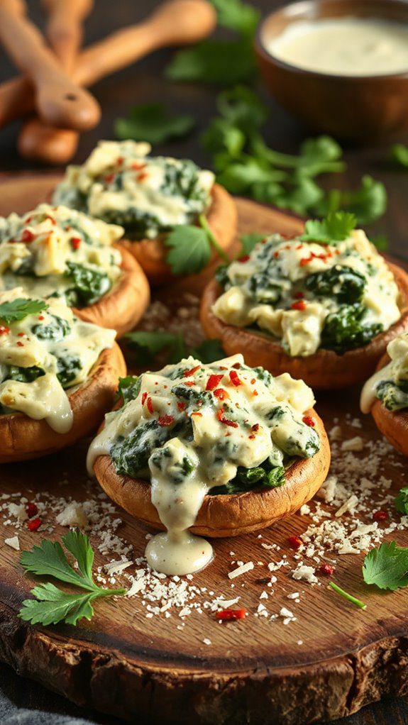 creamy stuffed mushroom appetizer