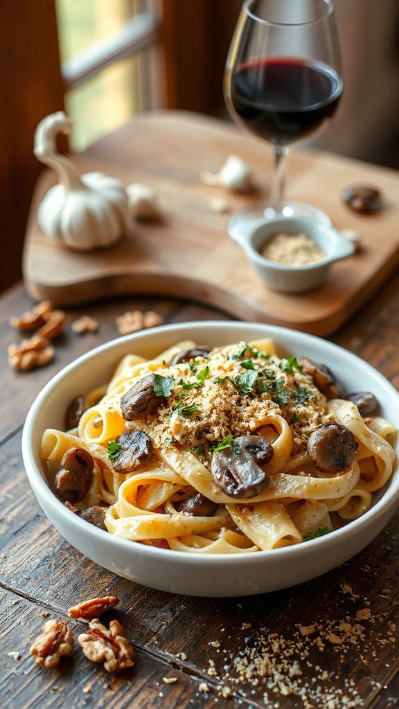 creamy vegan mushroom pasta