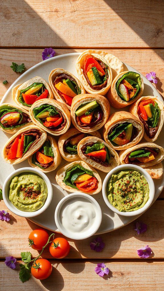 crisp cucumber avocado pinwheels