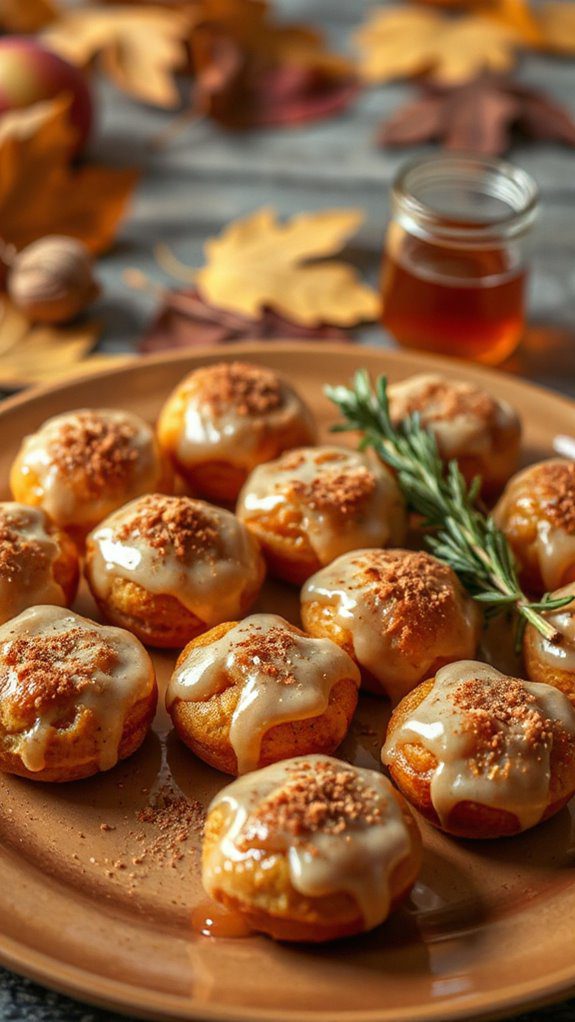 crispy maple glazed donut bites