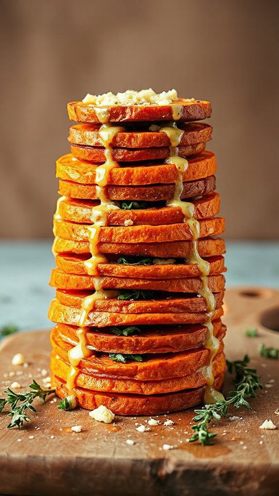 crispy parmesan thyme stacks