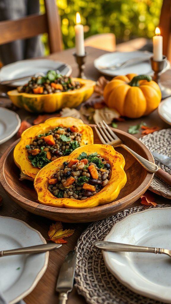 curried lentil stuffed squash